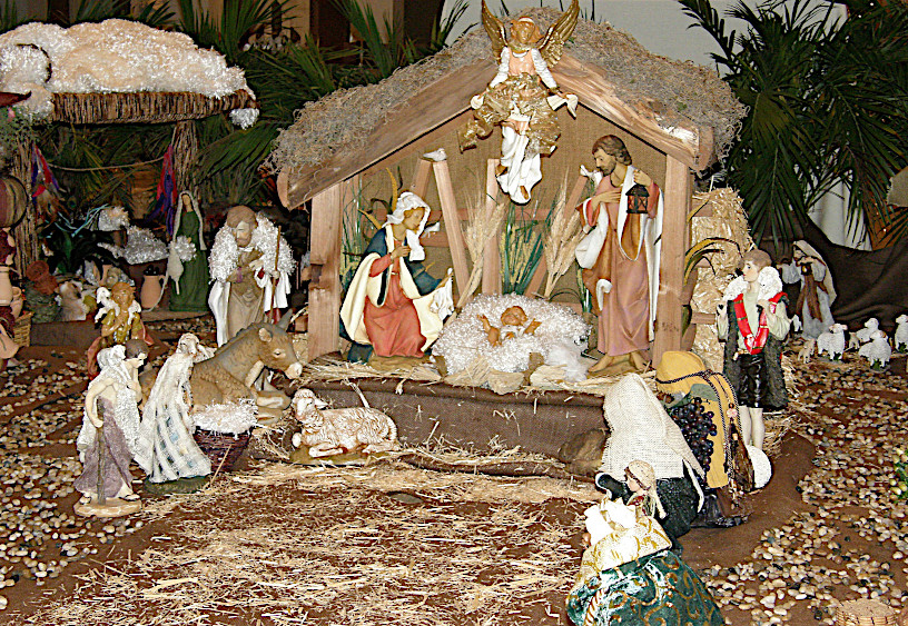 the baby Jesus in the manger