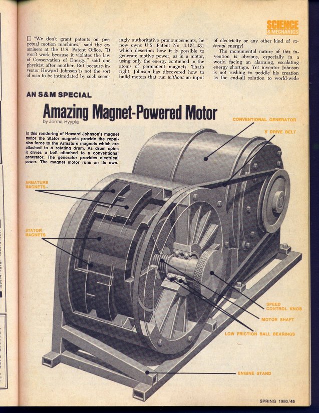 Howard Johnson permanent magnet electric motor, page 45