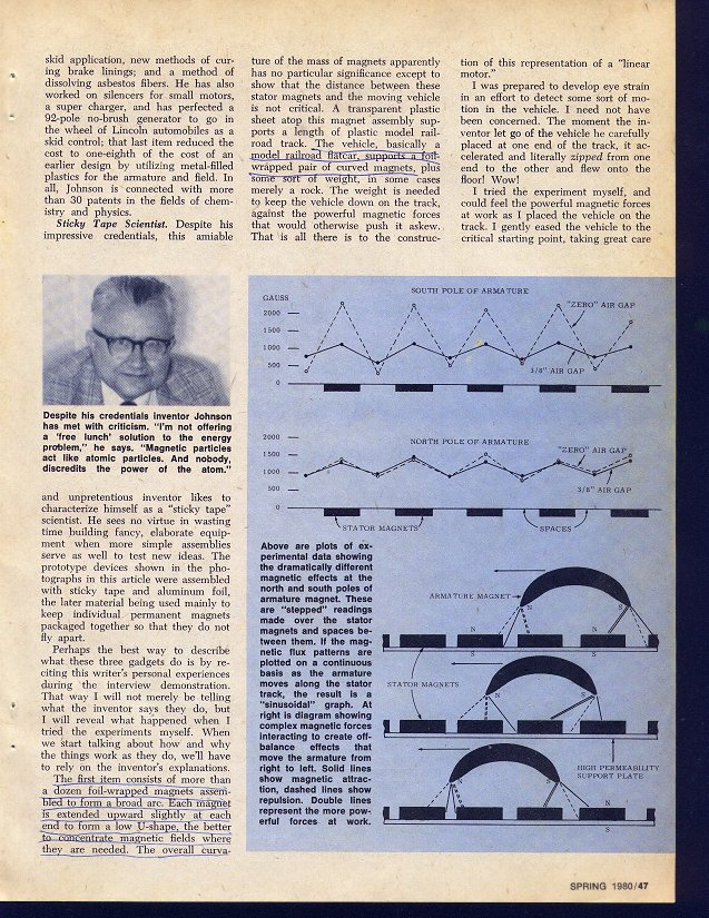 Howard Johnson permanent magnet electric motor, page 47