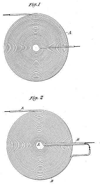 Tesla patent # 512,340 drawing