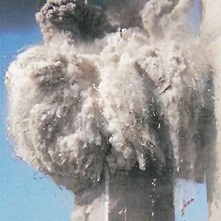 WTC tower collapsing