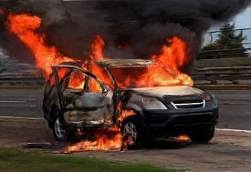 car gasoline fire