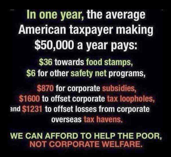 we are paying the taxes of the rich